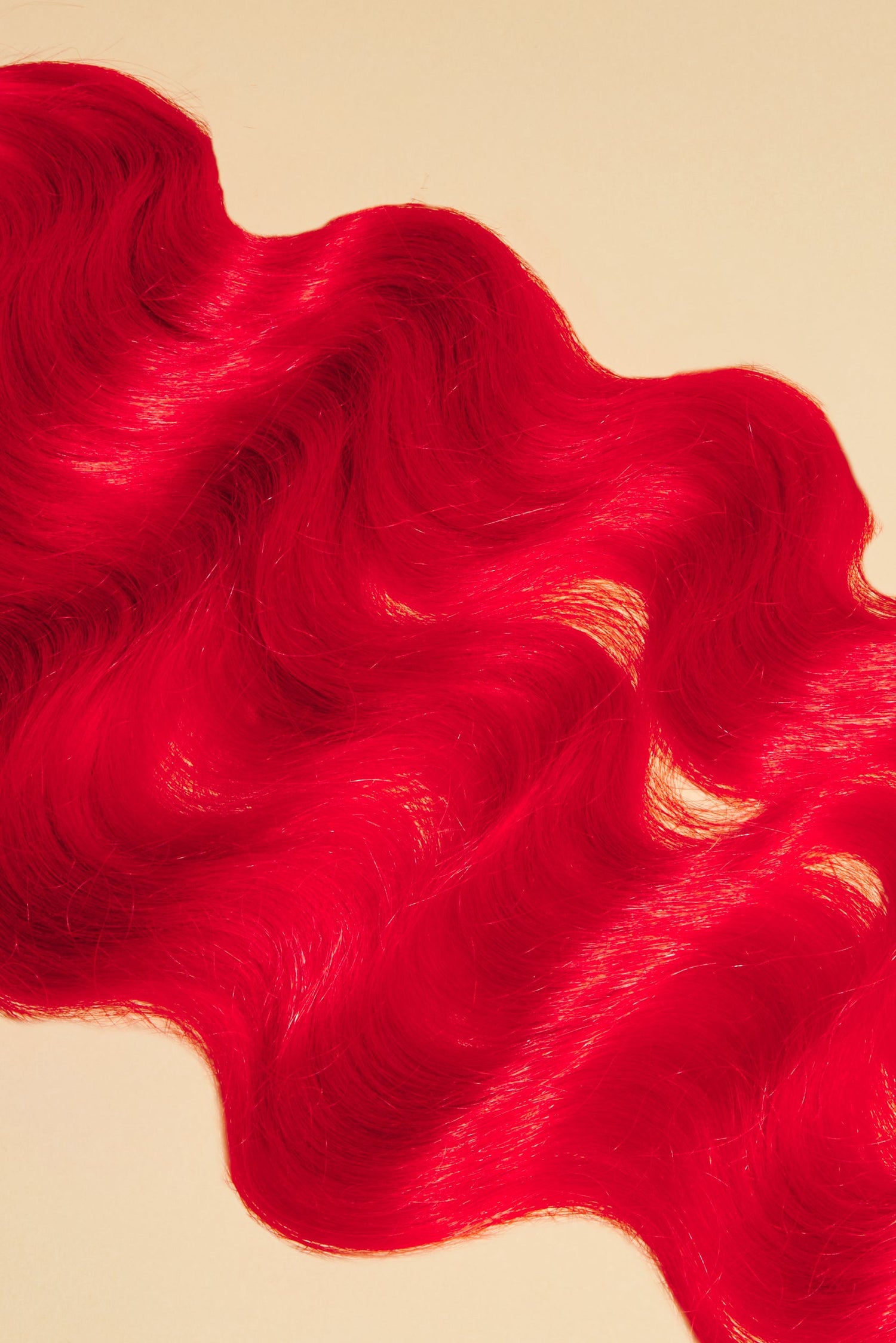 פקשוט של תוספות שיער טבעיות, במרקם גלי - בצבע אדום