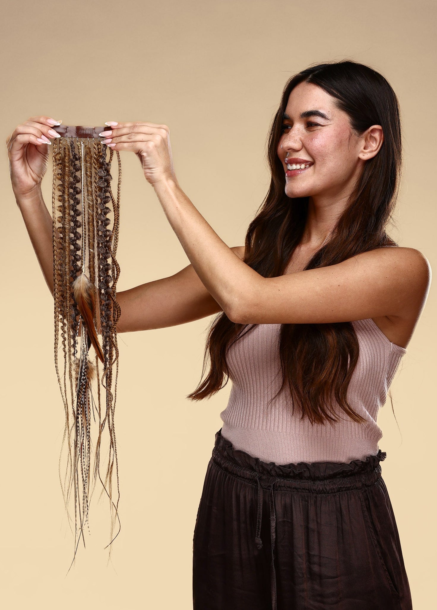 סט על שרשרת שיער ארוכה