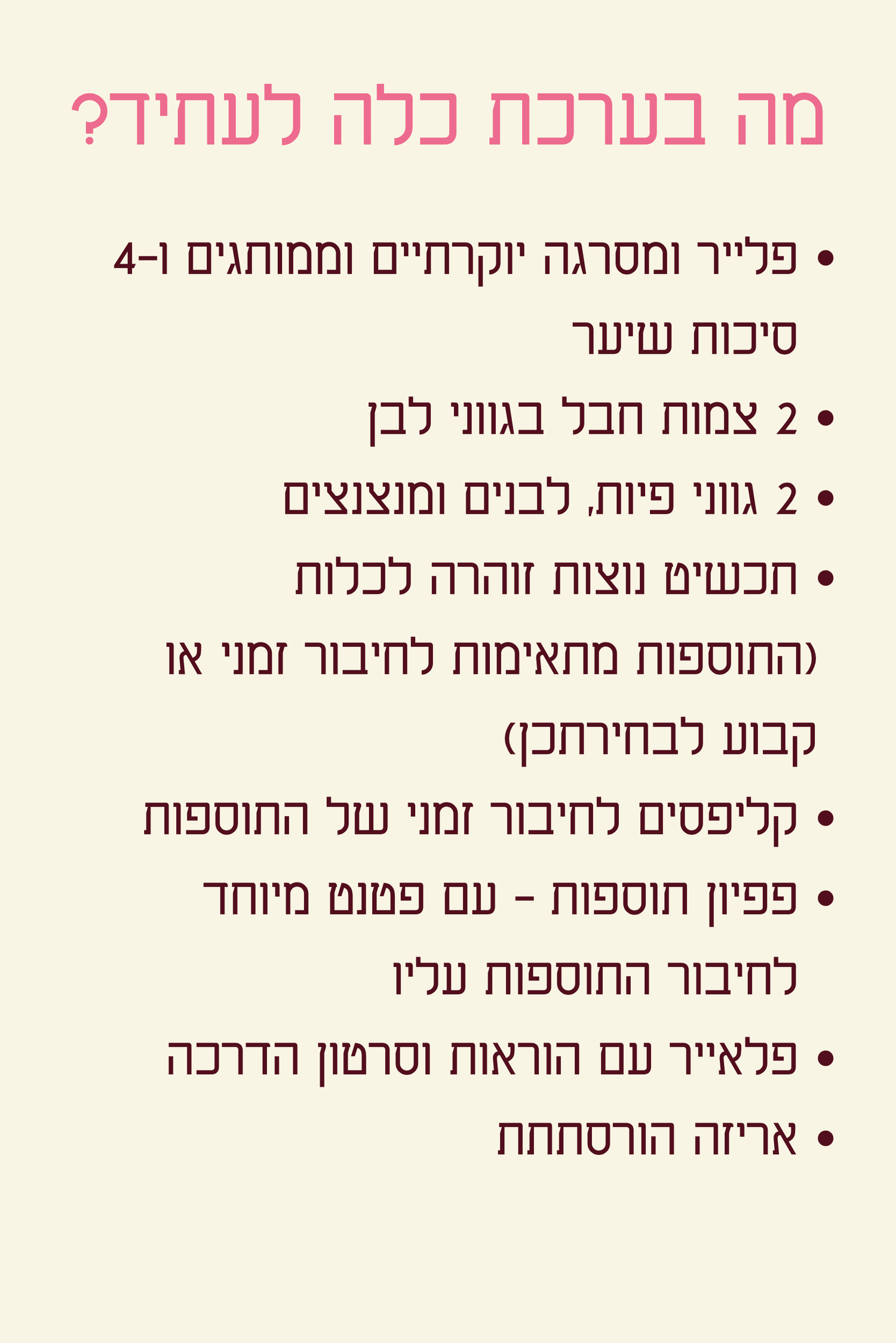 ערכת כלה לעתיד